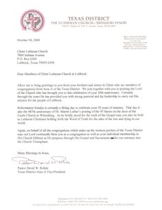 pastor anniversary letter of invite