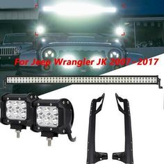 Roof Steel Bracket for Jeep Wrangler TJ 52/" 300W Philips LED Light Bar Wiring