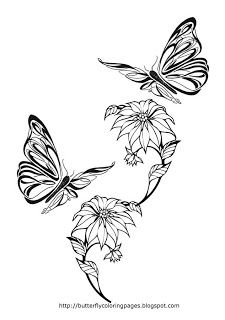 Butterfly Coloring Pages Provide Picture About Flower And There Are Great Two Butterflies Flowers That Youll Like