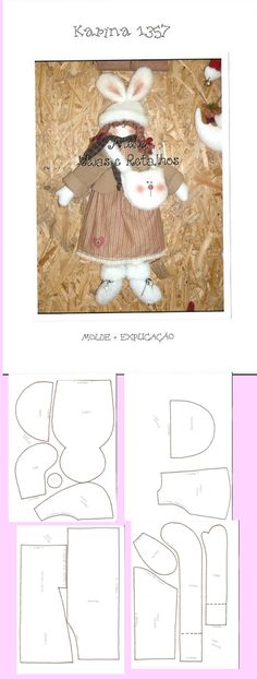 ute doll with bunny hat Ragdoll pattern free /\