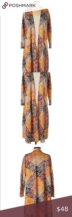 LuLaRoe gray Sarah Lightweight Stretchy Sweater Knit LLR RARE LONG CARDIGAN NEW
