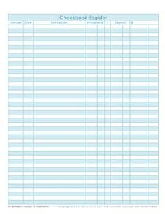 printable checkbook register template