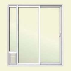 Jeld Wen Pre Hung Entry Door With Factory Built In Pet Home White Right Hand Vinyl Patio Door With Low E Argon Gl Grids And Small Pet Sierra Le Grd 6068 Mpdp Rh The Home Depot