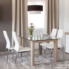 Mesa de comedor de comedor tapa de cristal | Mesas comedor ... Mesa de comedor de comedor tapa de cristal | Mesas comedor ...