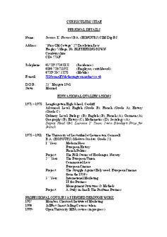 cv outline for students
