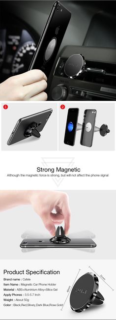 Phone Finger Grip Stand Car Vent Holder 3 in 1 Phone Bracket Smart Band Compatible with iPhone Xs Max XR 8 7 Plus Samsung Galaxy Smartphones Rose Gold White Marble