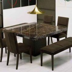 10 Best Kitchen Table Images On Pinterest Dining Room Sets Natural Stone Dining Table In Contemporary Style Wall Design