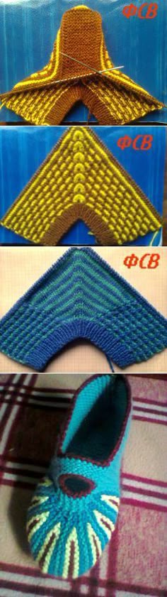 DIY - Green malha Crochet Sapatinho Model Making