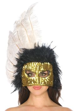 FESTIVE SEQUINED /"COURT JESTER/" STYLE UNISEX FACE MASK JEWELS STREAMERS LACE