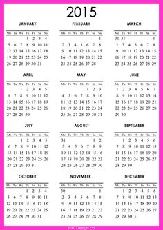 blank calendar template 2015