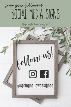 Social Media Sign Follow Us Sign Instagram Sign Facebook Sign Let's Be Social Marketing Sign Small Business Sign Craft Fair Sign 124-001 Social Media Sign Follow Us Sign Instagram Sign Facebook Sign Let's Be Social Marketing Sign Small Business Sign Craft Fair Sign 124-001