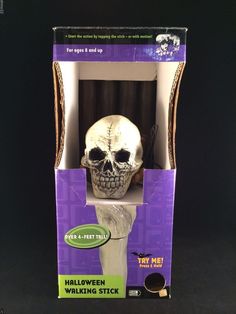 vintage animated skull 4 walking stick cane gemmy talking lighted halloween - Talking Skull Halloween vintage animated skull 4 walking stick cane gemmy talking lighted halloween - Talking Skull Halloween