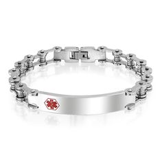 Gravure Gratuite Acier Inoxydable Médical ID de l/'alerte en caoutchouc bracelet manchette réglable