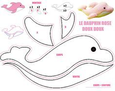 diy felt dolphin plushie free sewin pattern template