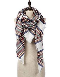 Ladies Scottish Check Tartan Style Scarf Long Satin Chiffon Striped Scarves Wrap