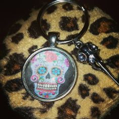 SUGAR SKULL KEYRING DAY OF THE DEAD Mexican SKULL Horror GOTHIC ZOMBIE KEY RING
