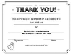 template for certificate of appreciation