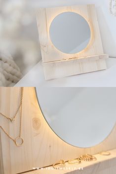 Vous voulez ranger vos bijoux de manière originale qui rentre tout à fait dans votre déco? Mon DIY vous explique comment créer ce joli miroir porte bijoux lumineux!  #DIYBIJOUX #DIYBOIS #DIYLAMPE #DIYLED #DIYHOME Croquis, Couture, Porte Bijoux, Bricolage, Deco, Lamp, Led, Hall