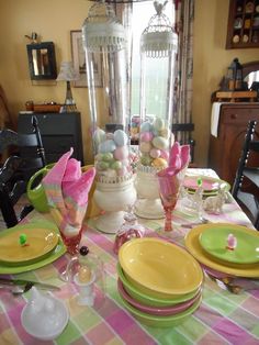 Fiestaware table setting for Easter. Great color cobination! Happy ... Fiestaware table setting for Easter. Great color cobination! Happy ...