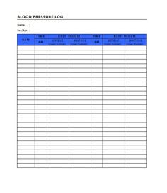 blood pressure tracker template