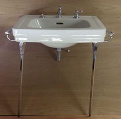 Retro Bathroom Sinks On Chrome Legs Alden From Waterworks Powder White Bathroom Sink With Chrome Legs