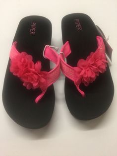 Gel Sandals Flower Rubber Glitter Soles Buckle Strap Closure Toddlers Kidgets