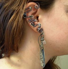 302 Best Ear Cuffed Earrings Images Smycken Öronlar Piercingar Steampunk Ear Cuff With Dangling Writing By Faithssacrifice 32 00 Dangles