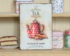 DOLLS HOUSE Metal Sign for Food Shop = CREAM TEAS DOLLS HOUSE Metal Sign for Food Shop = CREAM TEAS