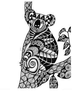 Zentangle Inpired Koala Print