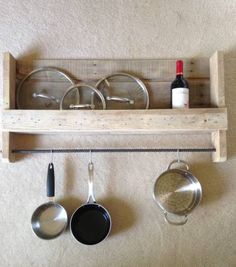 Wall Hanging Pot Rack industrial rustic kitchen wall shelf spice rack with 24" pot rack Wall Hanging Pot Rack industrial rustic kitchen wall shelf spice rack with 24" pot rack