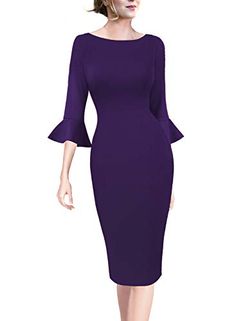 MOUTEN Women Plain Slim Fit Long Sleeve Crewneck Cocktail Party Maxi Dress