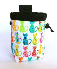 blue furry owl funny rock climbing chalk bag by craftic climbing