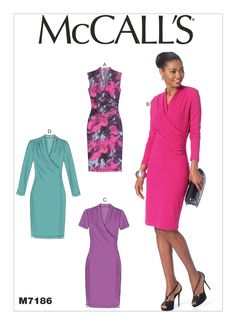 McCalls 7244 Misses Dresses Sewing Pattern Sz 14-22