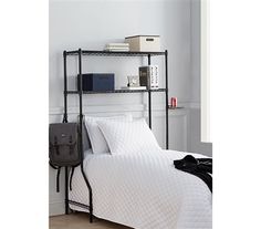 Going To College Dorm Room Hacks And Tips Headboard Shelves Over The Bed Shelf Supreme
