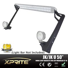 1 20/" 22/" LED Work Light Bar Hood Mounting Brackets For 07-17 Jeep Wrangler Jh20