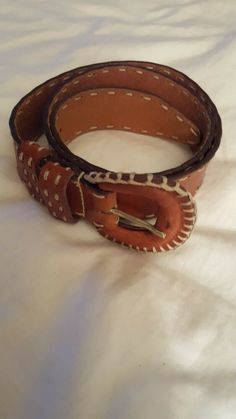 MEN FAUX OSTRICH SKIN GENUINE LEATHER STITCHED BELT w BELT BUCKLE SIZE S M L XL