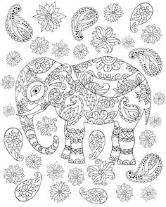 Free Elephant Coloring Page For Adults