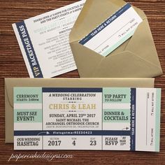 concert ticket invitation with rsvp tear off stub wedding birthday