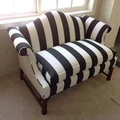 38 Best Custom Made Chairs And Sofas By Carlo Home Decor Images On Carlo Home Decor Adorable Settee Re Upholstered In Sunbrella S Cabana Clic Wide Black And