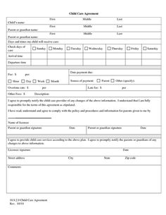 25 best daycare contract images daycare ideas daycare forms home in home daycare contract samples