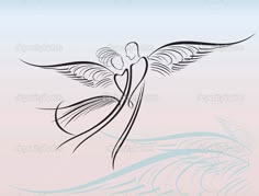 angel outline embroidery design tattoo ideas pinterest tattoos simple angel sketch