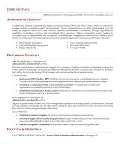 adminstrative assistant resumes