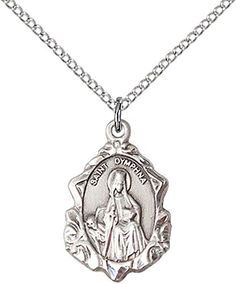 F A Dumont 14kt Gold Filled San Antonio Pendant with 24 Gold Plated Stainless Steel Heavy Curb Chain.