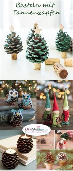 mini tree stump christmas place card holders christmas pinterest basteln mit tannenzapfen die 15 schonsten diy bastelideen