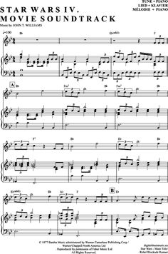 Star wars noten klavier pdf