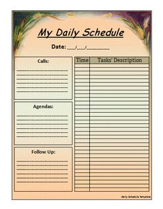 free printable daily activity log