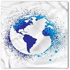 Hair Wrap Ambesonne World Head Scarf Smiling Kids on Planet