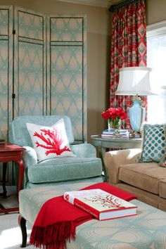 146 Best Turquoise Red Interiors Images On Pinterest In 2018 Adore This Aqua And Red Living Room I Would Never Have Thought To Pair The
