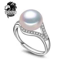 #9 9 MM ROUND NATURAL Freshwater Pearl Cocktail Or Blanc Plaqué Argent Anneau #7