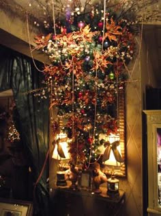 upside down christmas tree in cherry blossoms and copper colored poinsettias christmas 2017 xmas - Upside Down Christmas Tree Decorated upside down christmas tree in cherry blossoms and copper colored poinsettias christmas 2017 xmas - Upside Down Christmas Tree Decorated